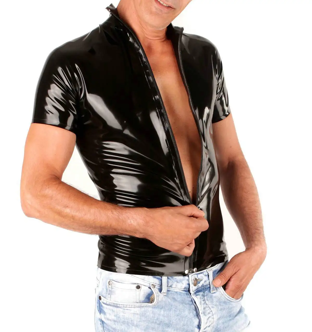 Wetsuit Men - Latex Sexy Men Underwear Front Zipper