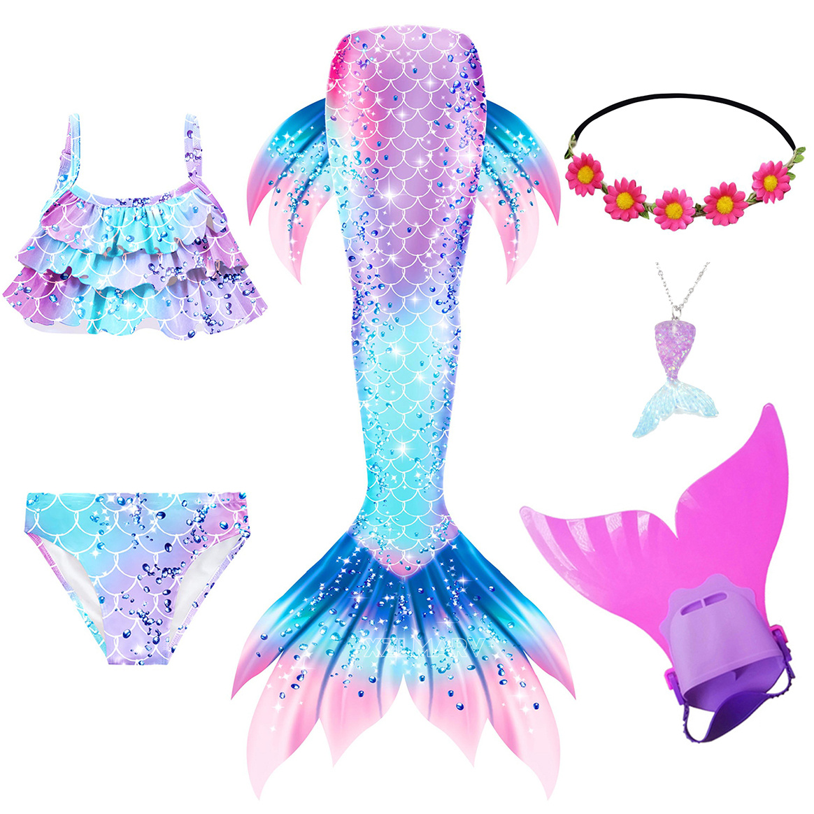 6Pcs/set Ariel Girls Swimming  - đánh giá và giá Swim Fins