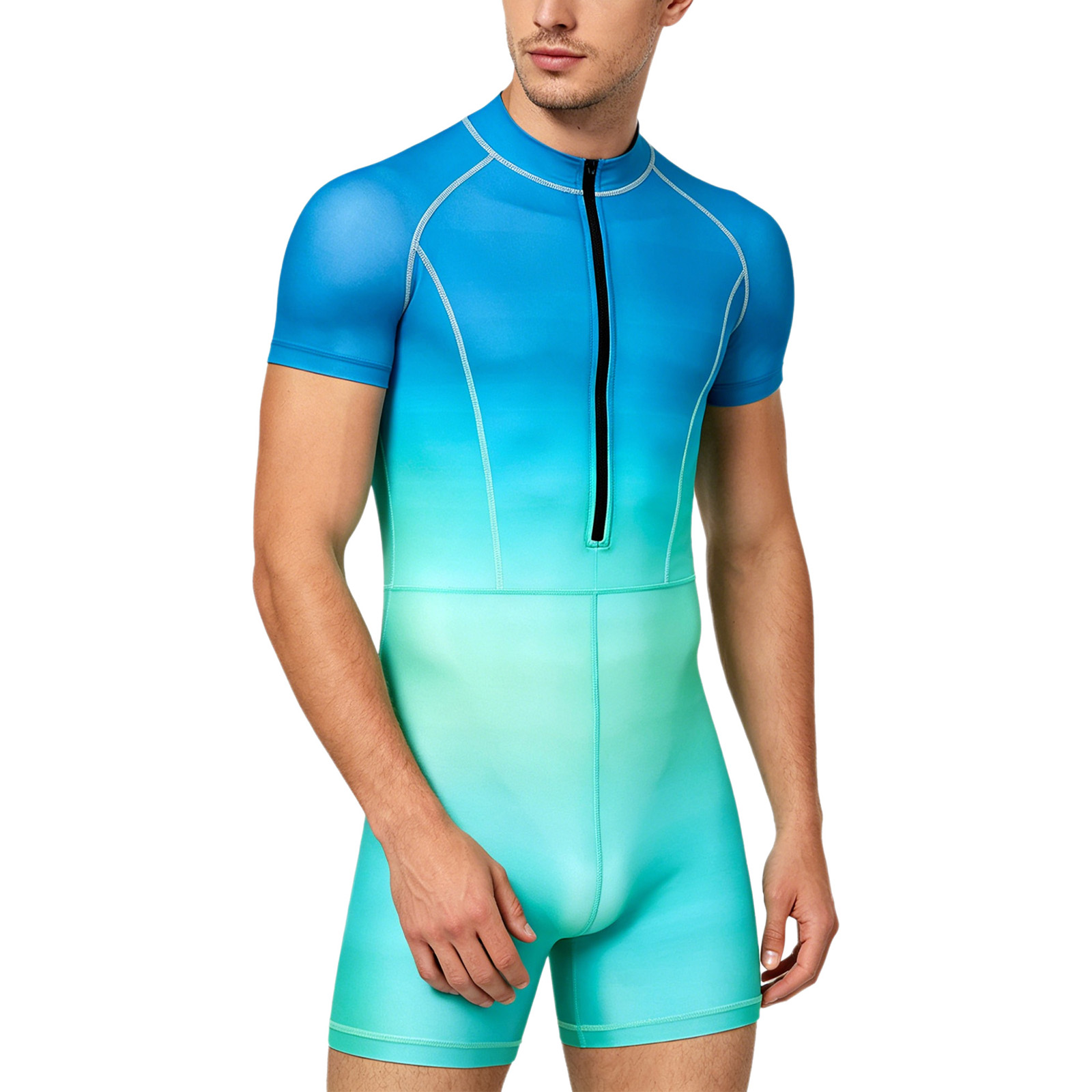 Men Gradient Color Zipper Body - đánh giá và giá Wetsuit Men